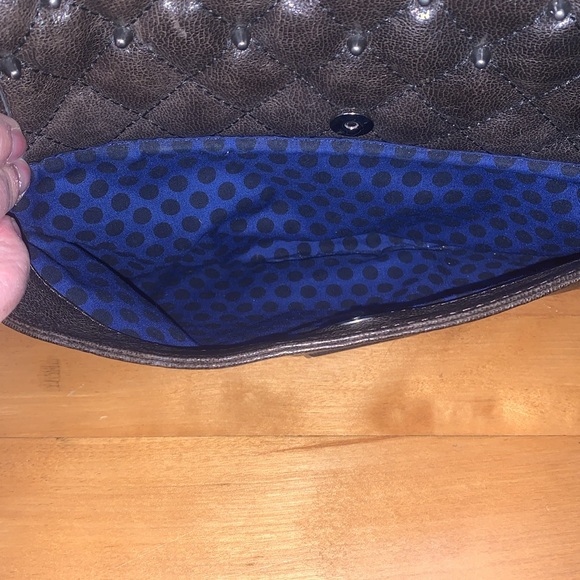 Rebecca Minkoff Brown Leather Quilted Studded Crossbody Messenger Bag VGUC - Picture 7 of 17